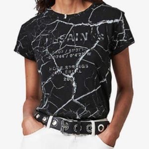 All Saints Anna Hope Springs Top | Marbled, Black & White | Size 6 | 100% Cotton